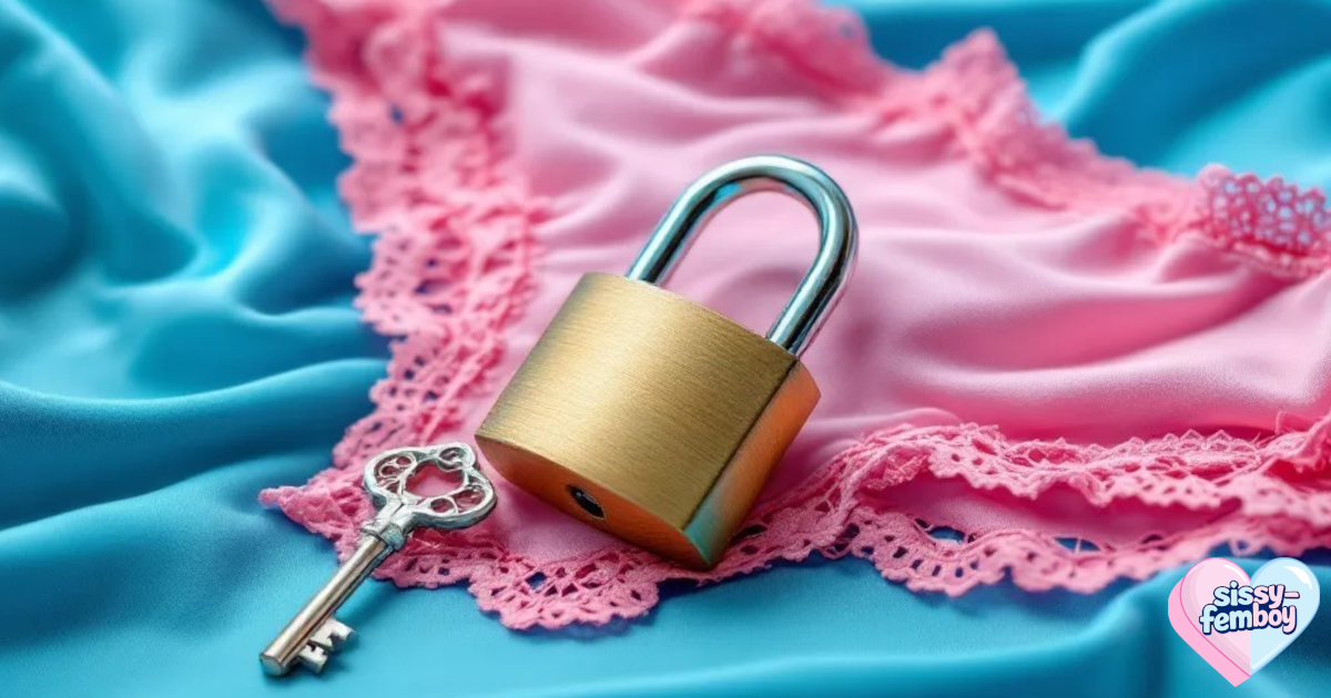 chastity cage for flirty sissy beginners sparkling with fun