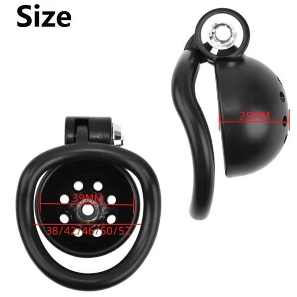Pink Male Penis Chastity Cage Set Small Bird Chastity Cage Belt With Padlock 5 Cock Ring Penis Bondage Slave Man Sex Toy – Image 3
