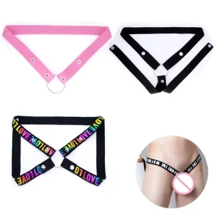 Male Penis Ring Chastity Cage Anti-off Device Elastic Band Auxiliary Belt Adjustable Underwear Rope Scrotum Ring Sissy Sex Toys
