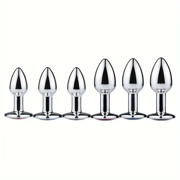 1PC Luxury Metal Butt Toys Heart Shaped Anal Trainer Jewel Butt Plug Kit SM Adult Gay Anal Plugs – Image 5