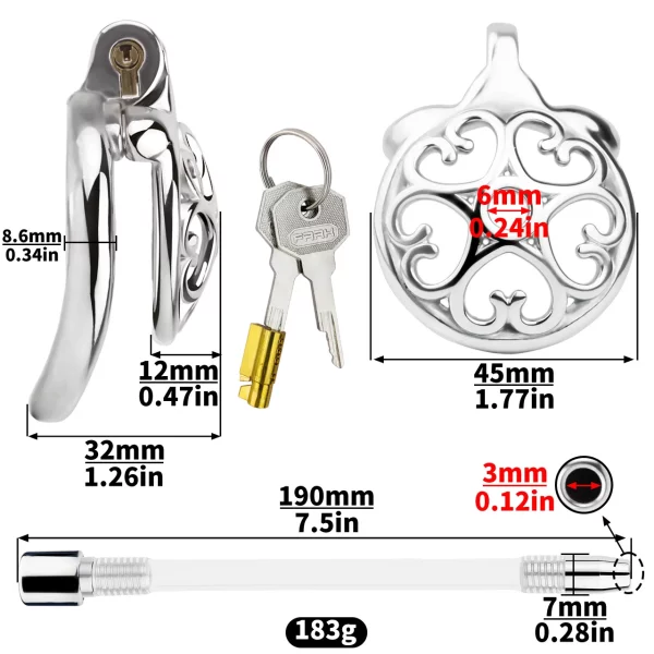 Stainless Steel Hollow Male Chastity Cage Multiple Accessory Combinations Penis Lock Cock Ring Sex Toys for Men Chastity Belt – Image 3