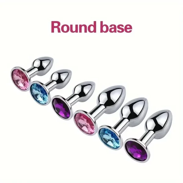 1PC Luxury Metal Butt Toys Heart Shaped Anal Trainer Jewel Butt Plug Kit SM Adult Gay Anal Plugs – Image 2