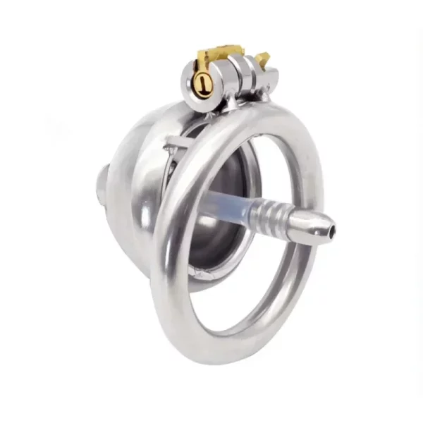 Male Chastity Cage With Stealth Lock Device 304 Steel Cock Rings Horse Eye Urethral Catheter Dilator Penis Plug Urethra Catheter – Image 2