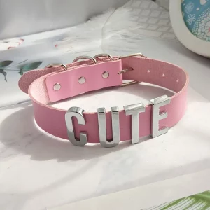 Sweet Cute Necklace for Women Girls Fashion Customized Name Letter Custom Choker Collar Christmas Party BDSM Cosplay Jewelry